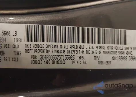 2016 Dodge Journey Crossroad из США, поврежденный, VIN 3C4PDDGG7GT155025